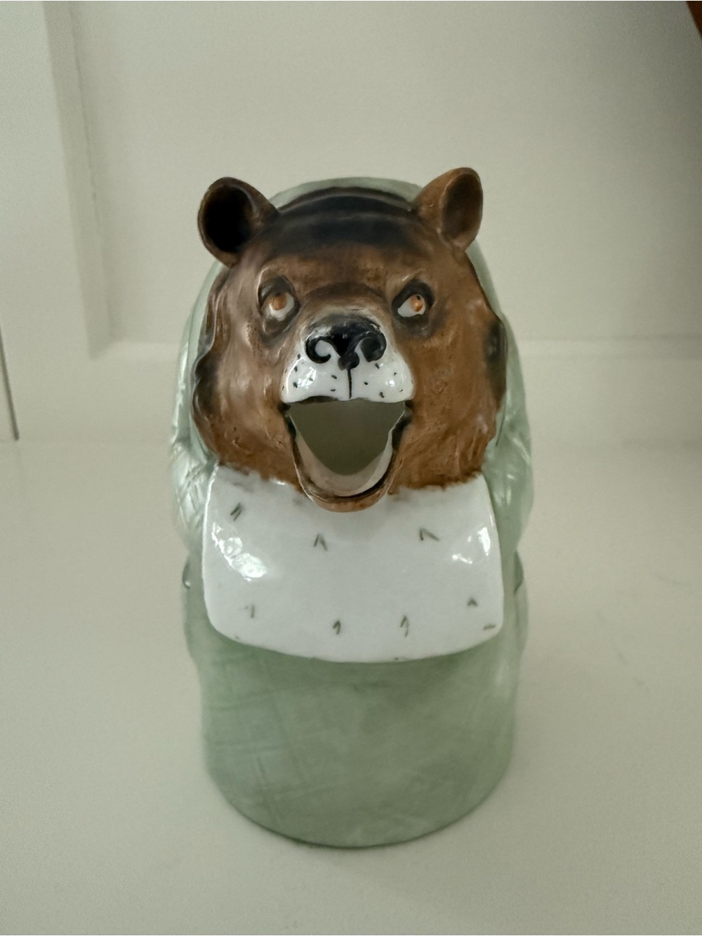Vintage Brown Bear in Green Robe Ceramic Creamer Schafer & Vater